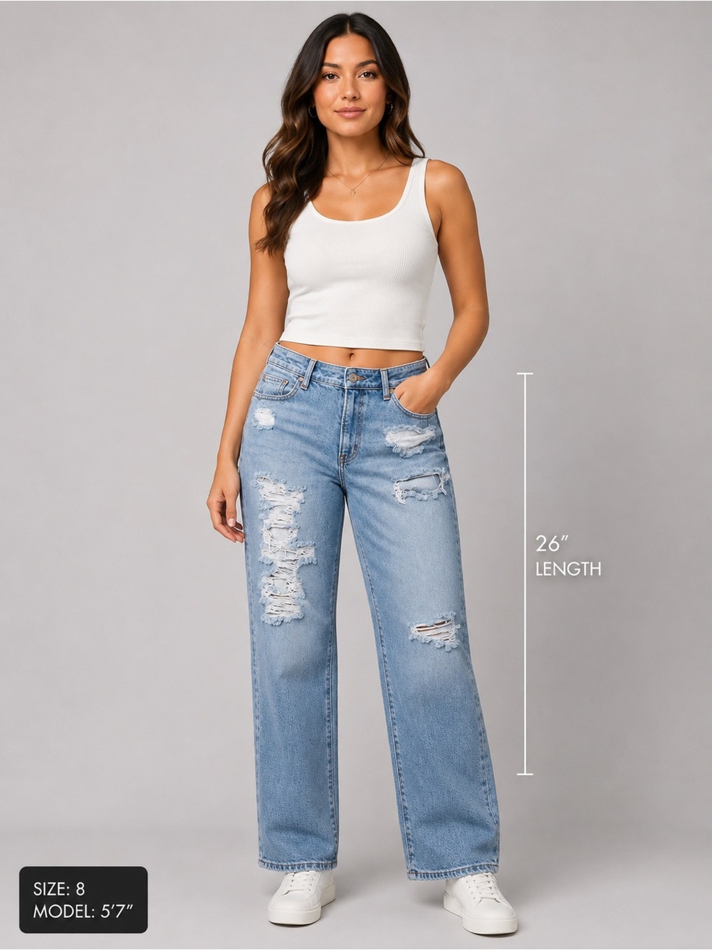 American Eagle Women's Size 8 Distressed Blue
Jeans - Stylish Casual Denim